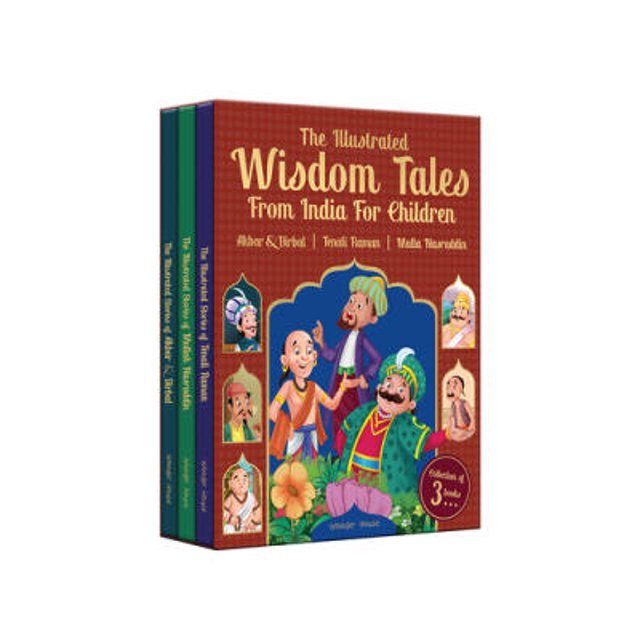 The Illustrated Wisdom Tales from India for Children (Boxed set of 3 Books) - Tenali Rama |Akbar and B - Beetle Book Shop